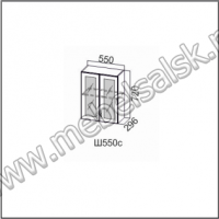 Ш550с/720 Шкаф навесной 550/720 (со стеклом) Кухня Венеция